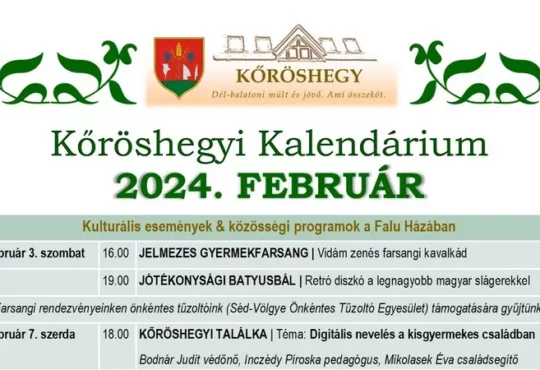 Kőröshegyi Kalendárium 2024 február