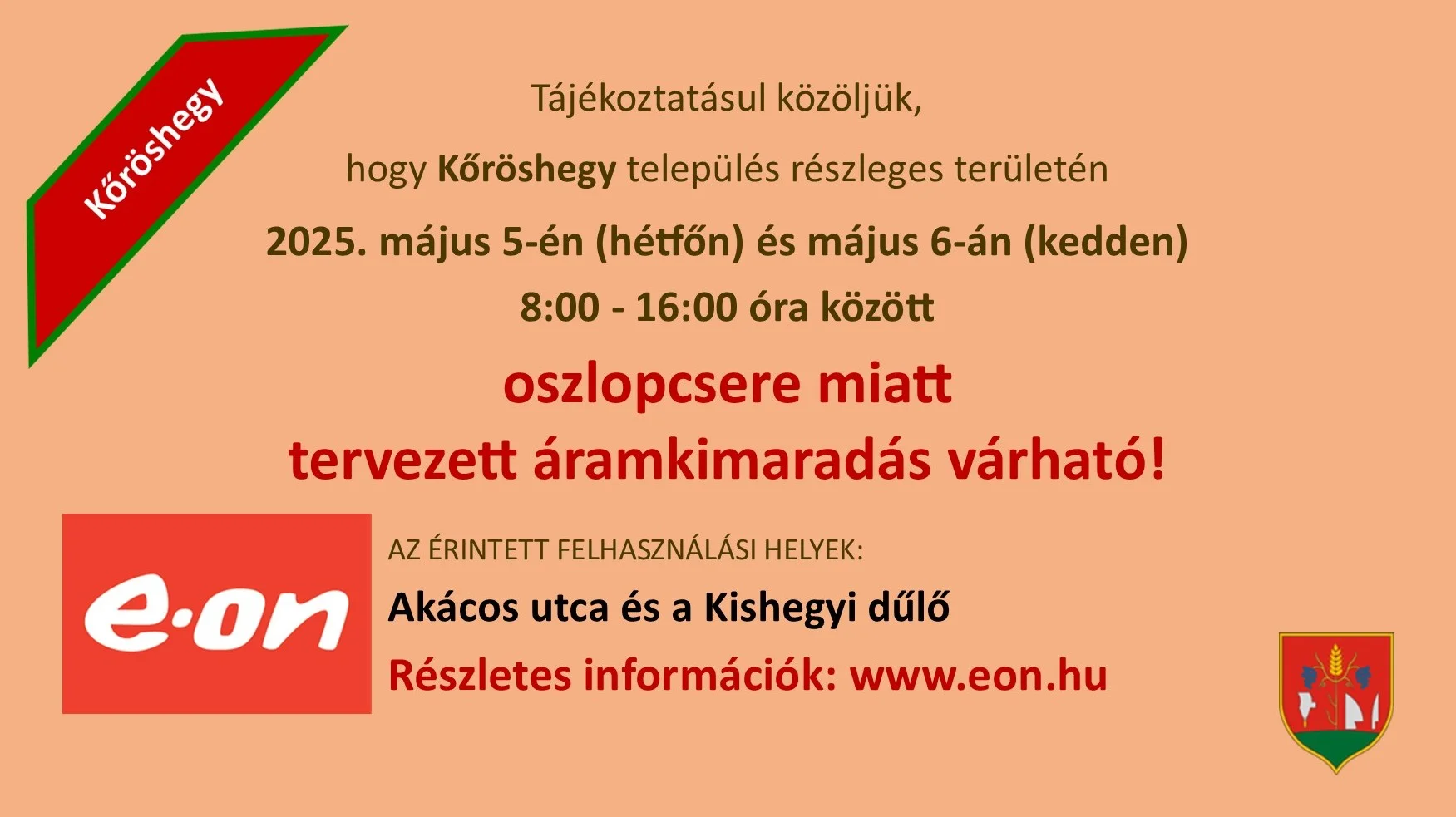 Áramszünet 2025 május 5-6